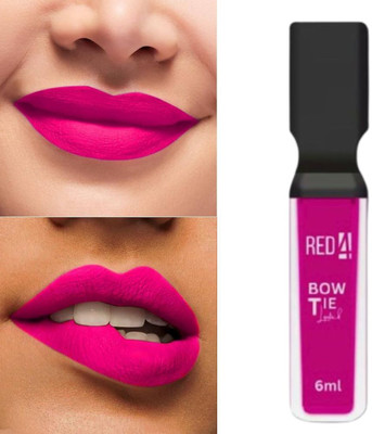 RED4 ,Smoothening bow tie pink lipstick pack of 1(black, 10 ml)