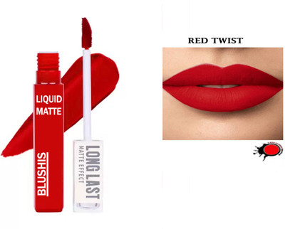 BLUSHIS Non Transfer Smudge Proof Longlasting Sensational Liquid Matte Lipstick set of 1(BRIGHT RED, 6 ml)