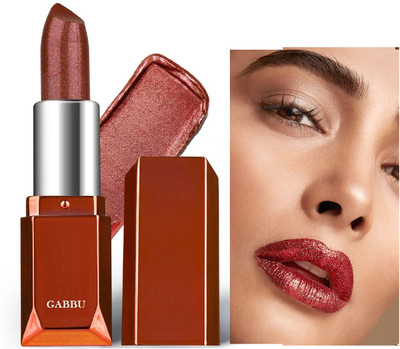 GABBU Metallic Lipstick | Metallic Shine Glitter | Creamy & Long Lasting(Rusty Meteor, 4 g)