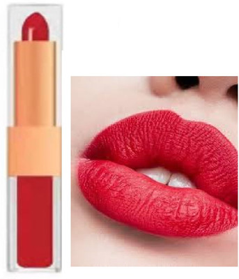 Luipui new RED 2 IN 1 MATTE FINISH LIPSTICK WATERPROOF AND AWESOME PACK OF 1(red, 6 g)