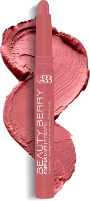 Beauty Berry Poppins Matte Lip Crayon Lipstick Enriched with Jojoba Oil & Vitamin E(12 - Reach High, 3 g)
