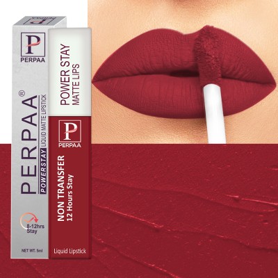 Perpaa Power stay Waterproof & Long lasting Matte liquid lipstick , shade no 22(Apple Red, 5 ml)