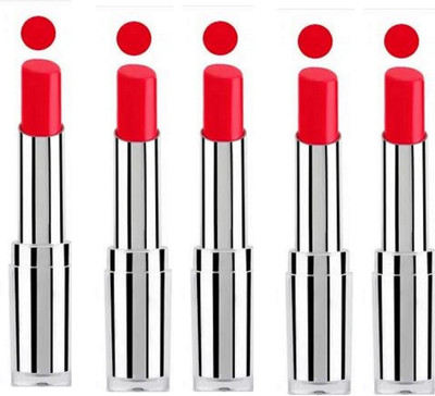 Luipui BEST LONG LASTING MATTE RED COLOR LIPSTICK WATERPROOF PACK OF 5(RED, 25 ml)