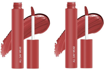 Luipui LONG LASTING LIQUID LIPSTICK PEACH COLOR LIPSTICK PACK OF 2(PEACH COLOR, 12 ml)
