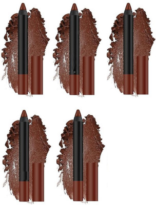 Luipui LONG LASTING DARK BROWN MATTE LIPSTICK WATERPROOF PACK OF 5(Brown, 20 ml)