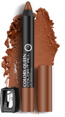 COLORS QUEEN Color It All Lip Crayon Lipstick, Long Lasting Matte Lipstick with Sharpener(Chocolate, 3.5 g)