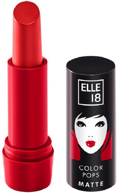 ELLE 18 Color Pops Matte Lipstick, Crazy Red, Moisturising, Infused with Jojoba Oil(Crazy Red, 4.3 g)