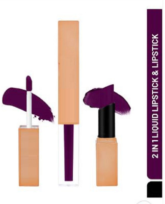 Luipui Creamy Matte Lipstick Color One Swipe Pigmentation , long lasting 1 PACK(PURPLE, 7 ml)