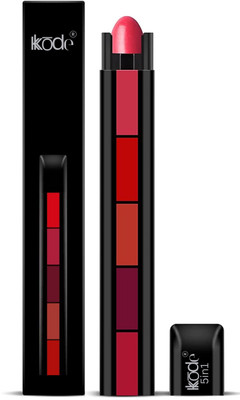 KIOOG 5 in 1 Matte Lipstick | Multi-Color Stick | Long-Lasting & Waterproof(Multi, 6 ml)
