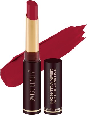 SWISS BEAUTY Non-Transfer Matte Lipstick(14 Pop Red, 2 g)