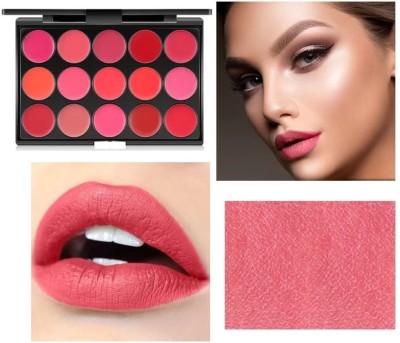 DARVING Smudgeproof 15 Shades Lip Palette, Smooth Creamy Finish Lip Colors Lipstick(MULTI COLOR, 20 g)