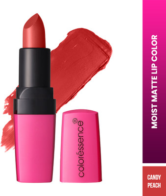 COLORESSENCE Moist Matte Lipstick | Hydrating & Richly Pigmented | Butter Soft Texture ML20(Candy Peach, 4 g)