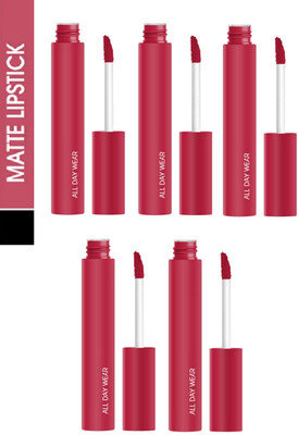 Luipui AWESOME QUICK DRY FORMULA & SMOOTH FINISH LIPSTICK FOR MATTE LOOK PACK OF 5(VERY ME, 60 ml)