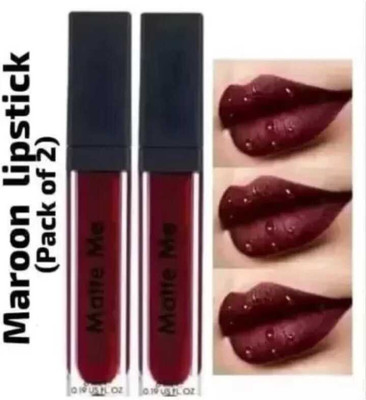 GLOW FIRST 2 peice Maroon Liquid Lip colour set of 2 pc(Maroon, 18 ml)