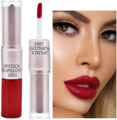 DARVING Superstay Liquid Two in One Lipstick & Lipgloss, High Shine for up to 16hr(RED, 8 g)