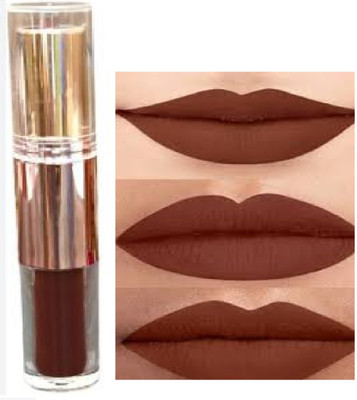 Luipui trending 2 in 1 matte finish lipstick pack of 1 smooth(brown, 6 g)