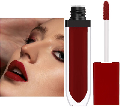 Latixmat New Smudge & Water Proof Longlast SensationaL Liquid Matte Lipstick(Deep Red, 6 ml)