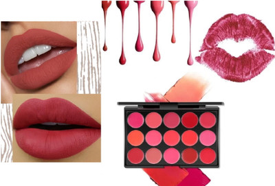 GABBU 15 Color Lipstick Palette Waterproof Long Lasting, Semi-Matte Finish(muliti color, 36 g)
