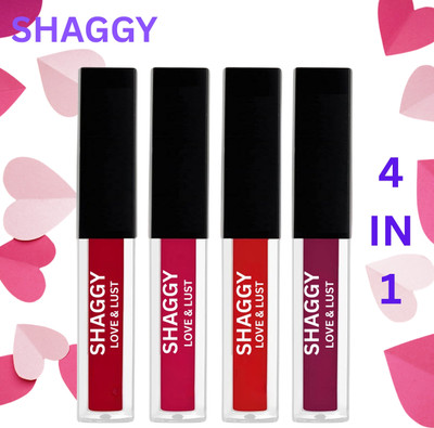 SHAGGY WaterProof Sensational Liquid Matte Red Lipstick Set of 4 ( 30ml)135(red, 30 ml)