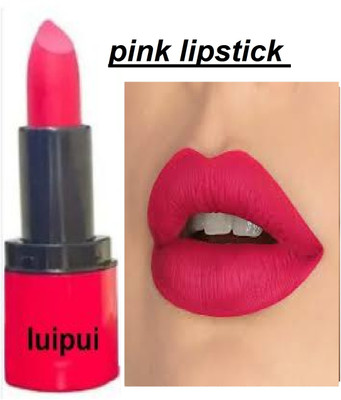 Luipui beautiful best pink matte lipstick pack of 1 awesome waterproof(pink, 6 g)