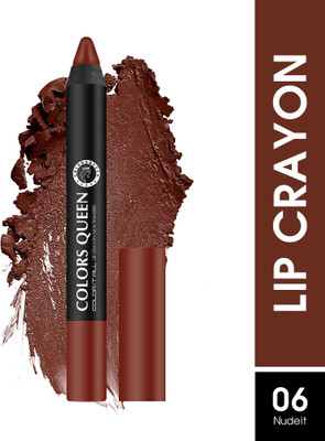 COLORS QUEEN Color It All Lightweight, Long Lasting Non Transfer Matte Crayon Lipstick(Nudit, 3.5 g)