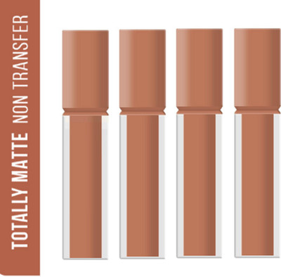 Luipui PREMIUM MATTE NON-DRYING & SMUDGE PROOF MATTE LIPSTICK PACK OF 4(FUSCHIA PINK - 17, 28 ml)