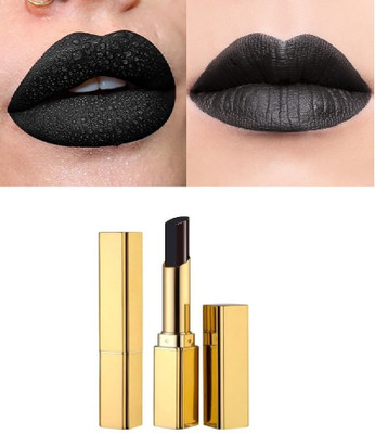 BLUEMERMAID MAKEUP BEST BLACK COLOR CREAMY MATTE LIPSTICK HIGH PIGMENT FORMULA(BLACK, 3.6 g)