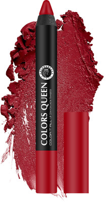 COLORS QUEEN Color It All Highly Pigmented Long Lasting Non Transfer Matte Crayon Lipstick(Blood Red, 3.5 g)