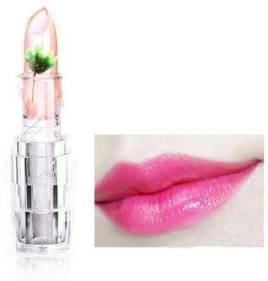 Latixmat Bright Green Flower Crystal Jelly Lipstick Magic Temperature Change Color Lip(Green, 7.2 g)