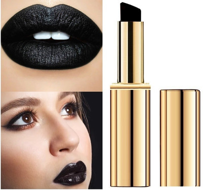 Herrlich HIGH QUALITY DRAMATIC BLACK COLOR LIPSTICK CREAMY MATTE FINISH(BLACK, 3.6 ml)
