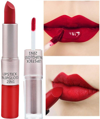 Rudvya 2 IN 1 LIQUID LIPSTICK MATTE FINISH LONG LASTING EFFECT AND WATERPROOF(red, 10 ml)