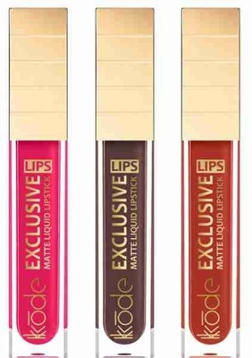 kKode beutiful shade liquid lipstick combo colour pack of 3(multi colour, 40 ml)