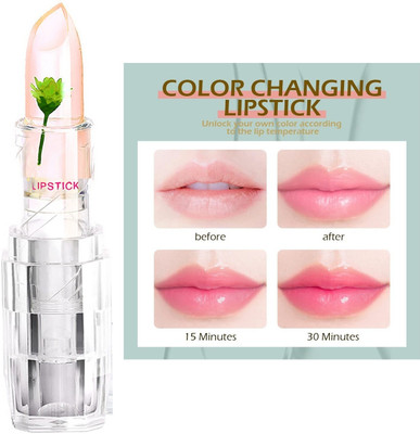 tanvi27 Magic Temperature Color Change Lip Gloss Crystal Green Flower Jelly Lipstick(GREEN FLOWER, 3.6 g)