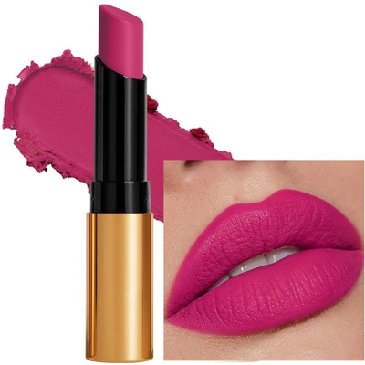 YAWI Korean Long Lasting Waterproof Non Transfer Matte Lipstick(Hot Pink, 3.5 g)