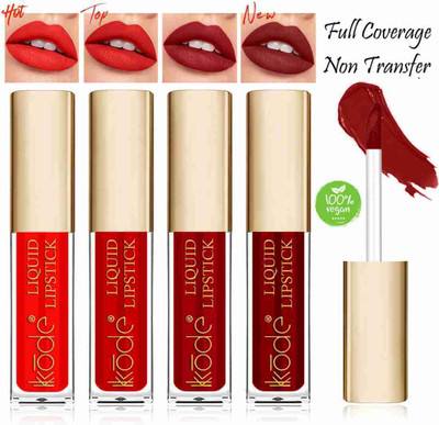 kKode beutiful shade liquid lipstick combo colour pack of 4(multi colour, 30 ml)