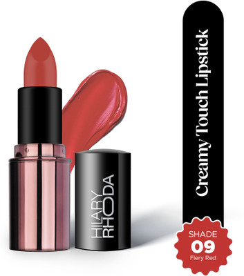 Hilary Rhoda Creamy Touch Lipstick | Highly Pigmented | Long Lasting & Keeps Lip Moisturising(Fiery Red - Shade 09, 4 g)