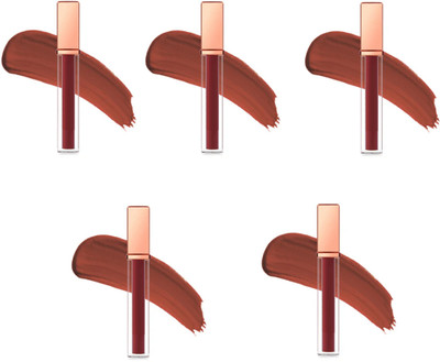 Luipui Premium Air Matte Color Bliss Liquid Lipstick / Lightweight,Waterproof (Sets 5(Ruby Mehroon, 30 ml)
