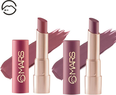 MARS Creamy Matte Lipstick Combo, Intense Color Payoff Long-lasting High Pigmentation(Grapeful Ghoomar + Sinful Salsa, 6.4 g)