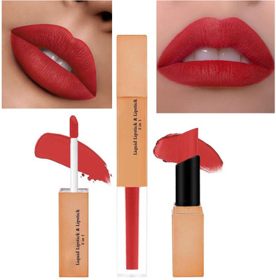 luzimaisa 2 in 1 One-stroke application, Quick Drying Lipstick(red, 7 ml)