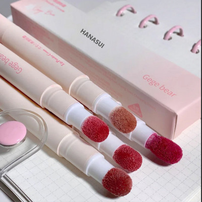 HANASUI Gege Bear Waterproof Matte Lipstick with Soft Sponge Head(Oreangish Brown, 10 ml)