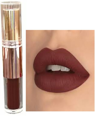 Luipui trending brown 2 in 1 matte finish lipstick pack of 1 awesome(brown, 6 g)