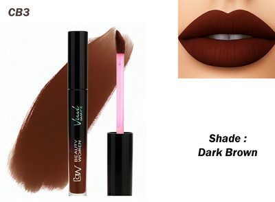 CB3 BEAUTY Ultra Smooth | Premium Viral Swipe| Liquid Lipstick | Hydrating Matte(DARK BROWN, 5 ml)