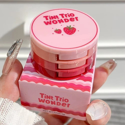BLUEMERMAID Best 3 in 1 tint trio wonder Lip & Cheek Moisturizing Lip Tint(MULTI COLOR)