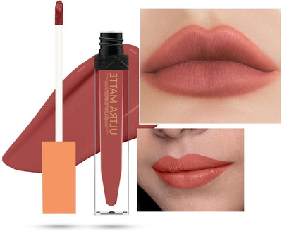THTC Transfer Proof Matte Finish Highly Pigmented Light Color Liquid Lipstick(coral brown, 9 ml)