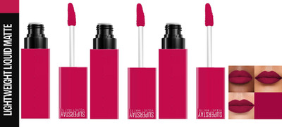 Luipui MATTE CRUSH SUPER STAY LONG LASTING, FULL COVERAGE LIPSTICK PACK OF 3(PINK GOES ON - 02, 12 ml)