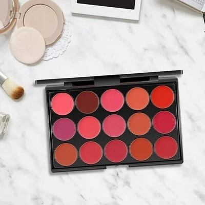 DARYUE Professional 15 Color Lip Cream Palette Multicolor(multicolor, 20 g)