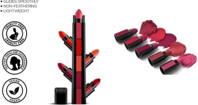 Deeparth 5 in 1 Matte Finish Lipstick(Multicolor, 5 ml)