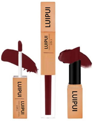 Luipui 2 IN 1 DARK MAROON LIQUID LIPSTICK & LIPSTICK(MAROON, 4 ml)