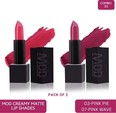 MOD CREAMY MATTE | PURE VEGAN | NO FRAGRANCE LIPSTICKS | PACK of 2 |(COMBO-03, 10 g)