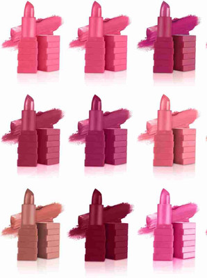 kKode beutiful shade lipstick combo colour pack of 9(multi colour, 50 ml)
